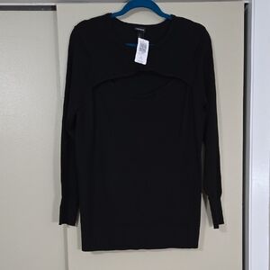 Torrid Black Cutout Detail Pullover Sweater    Size 1/1X/14-16 NWT